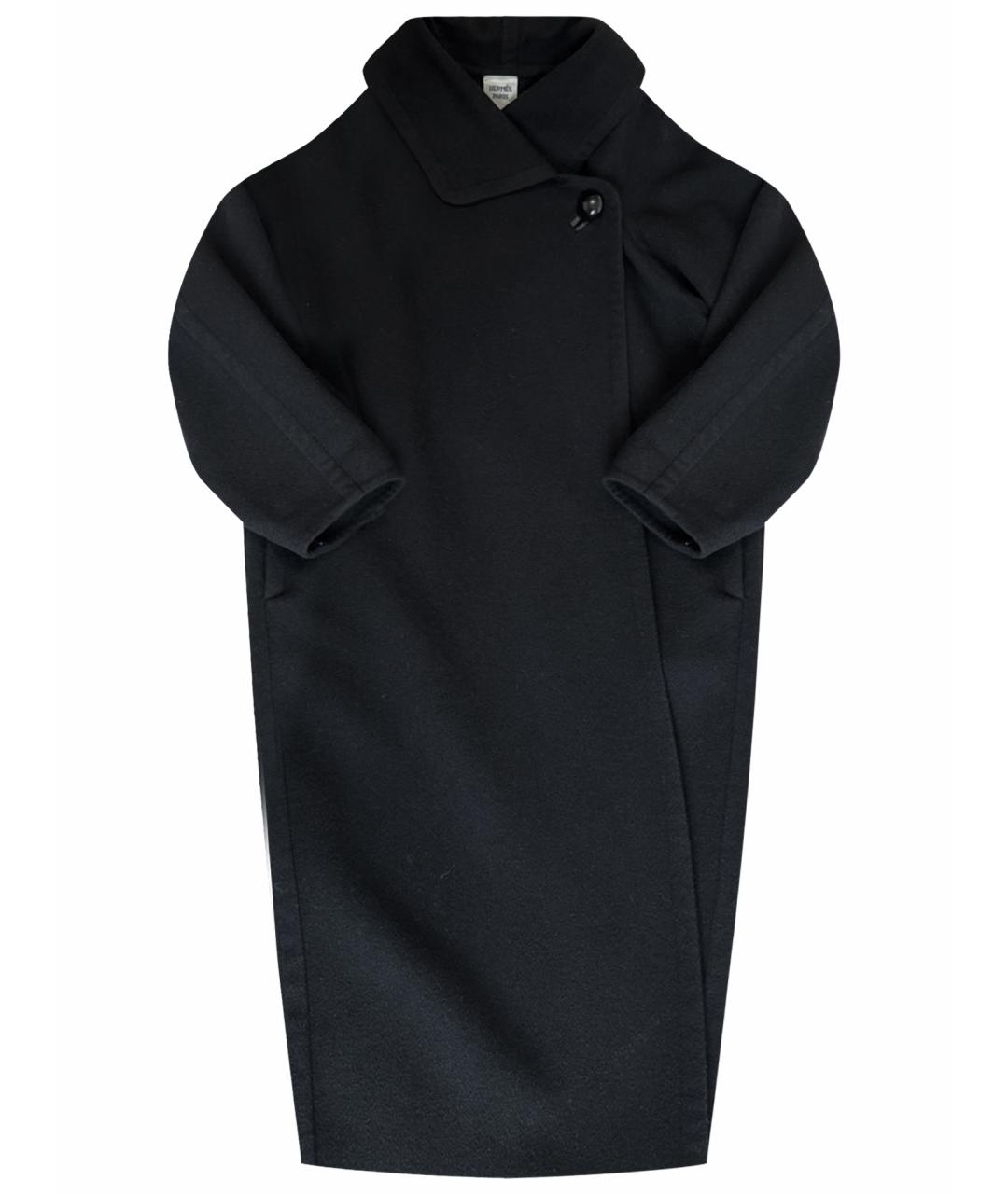 HERMES Черное кашемировое пальто, фото 1