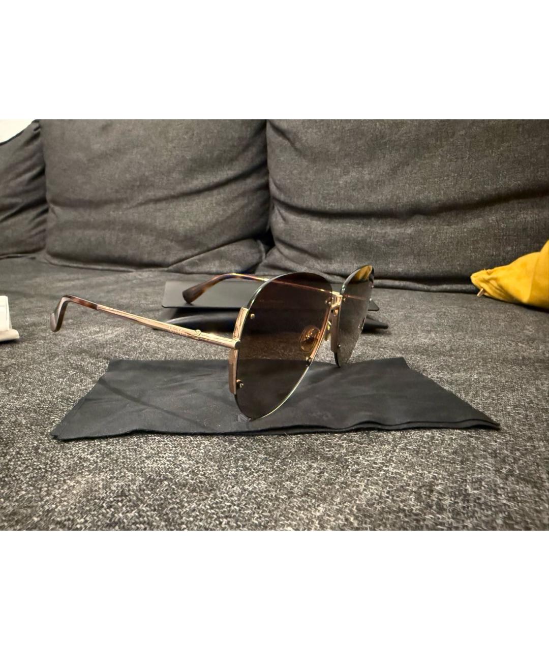 MAX MARA Коричневые металлические солнцезащитные очки, фото 2