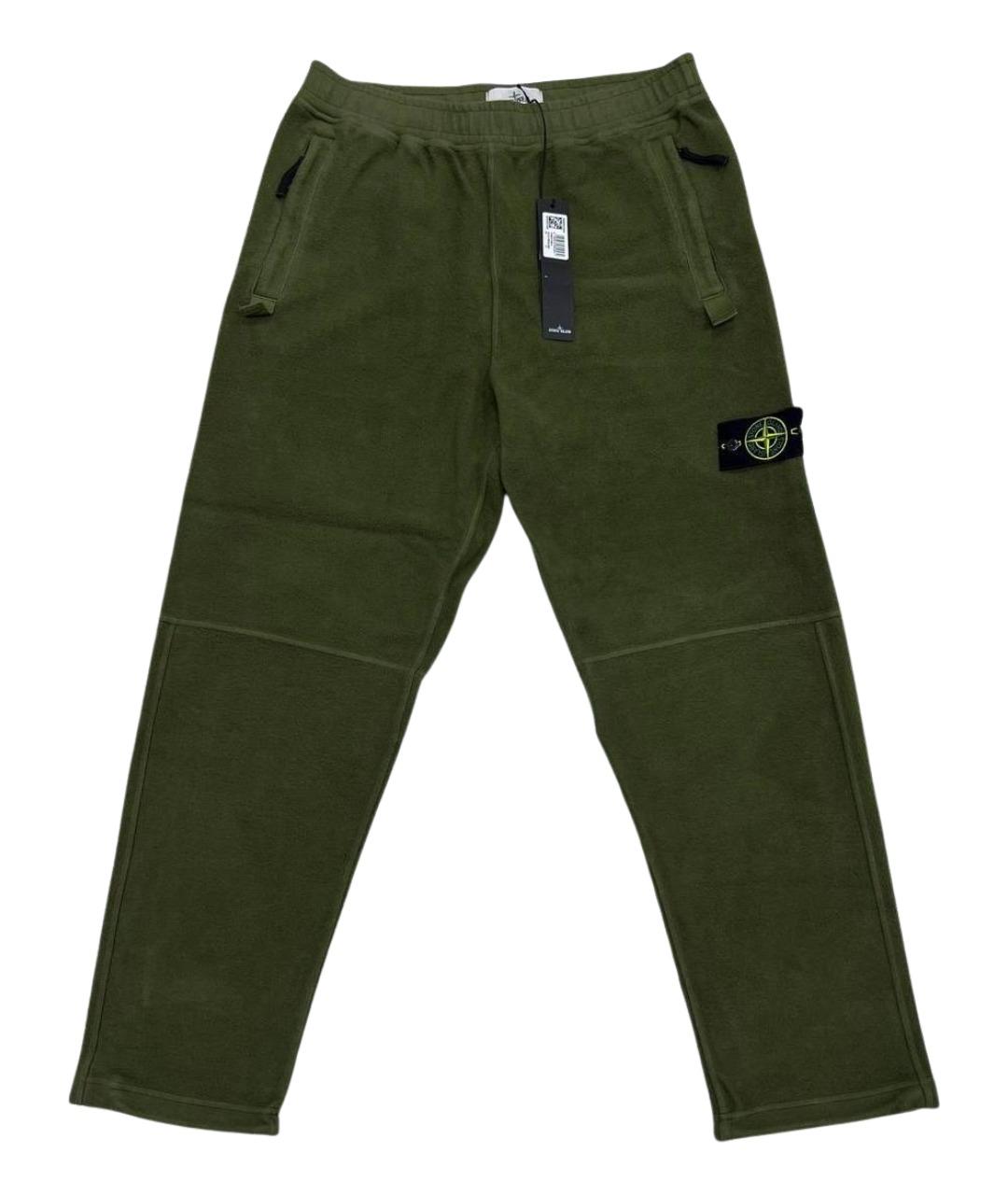 STONE ISLAND Хаки хлопковые повседневные брюки, фото 1