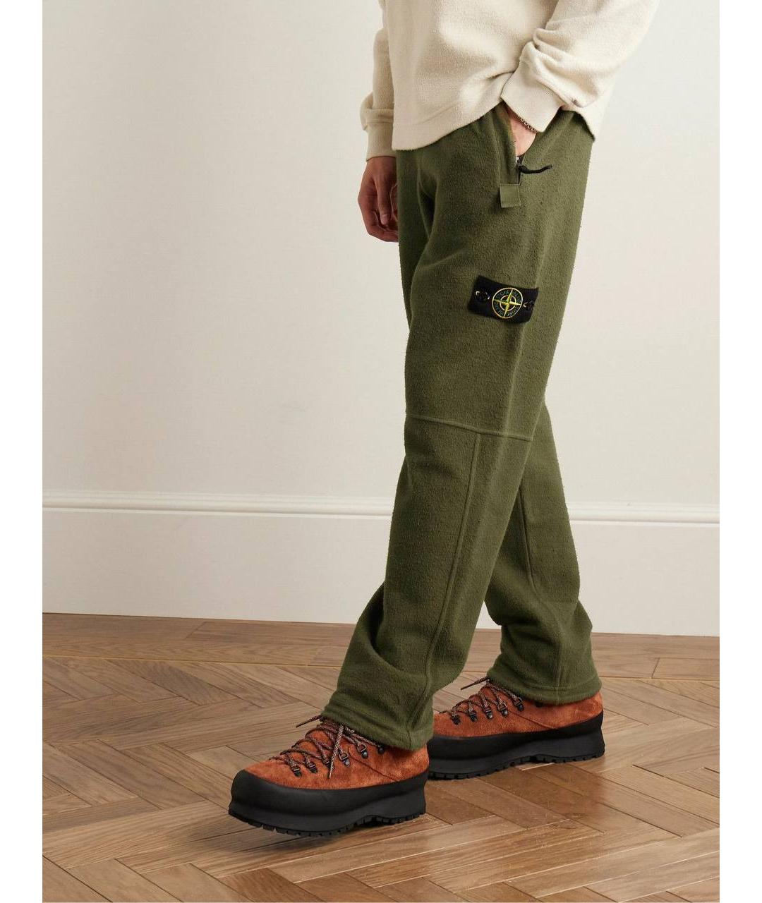 STONE ISLAND Хаки хлопковые повседневные брюки, фото 7