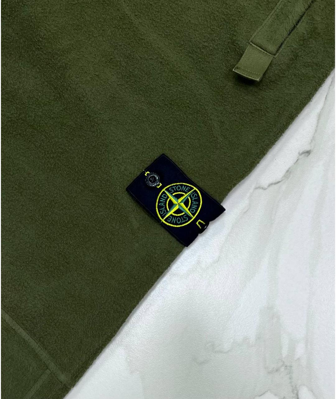 STONE ISLAND Хаки хлопковые повседневные брюки, фото 3