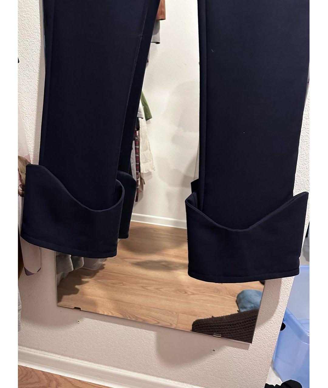 JACQUEMUS Темно-синие шерстяные прямые брюки, фото 6