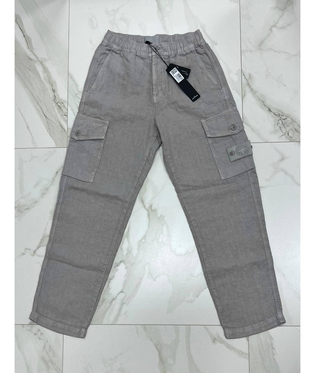 STONE ISLAND Серые повседневные брюки, фото 9
