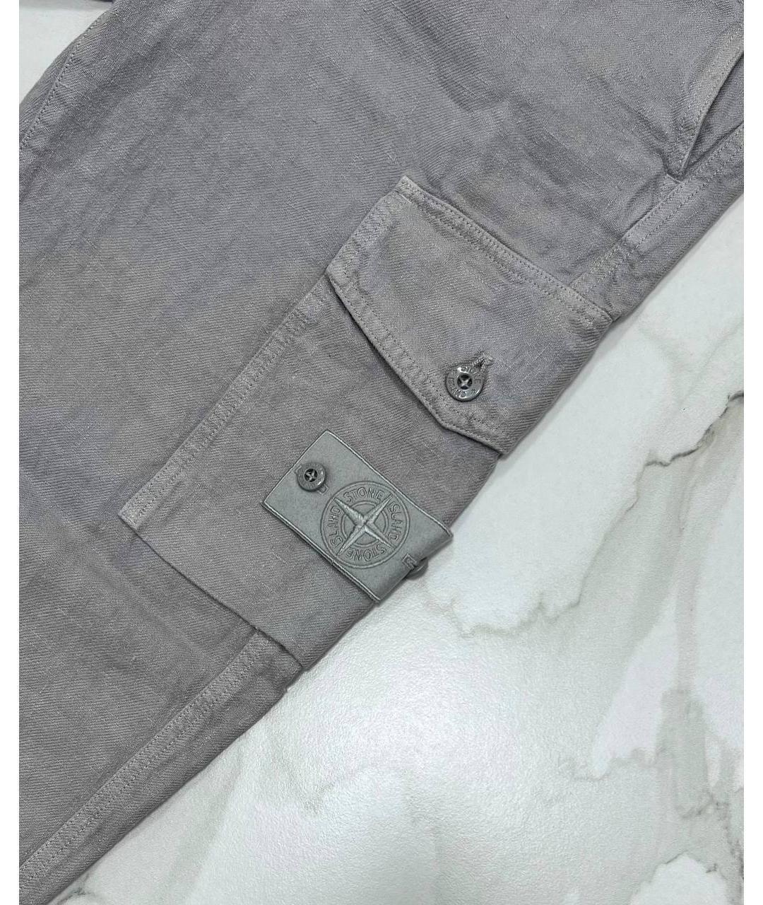 STONE ISLAND Серые повседневные брюки, фото 3