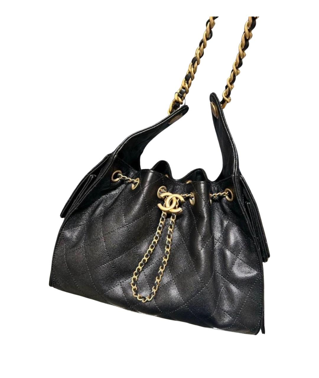 CHANEL Черная кожаная сумка через плечо, фото 1