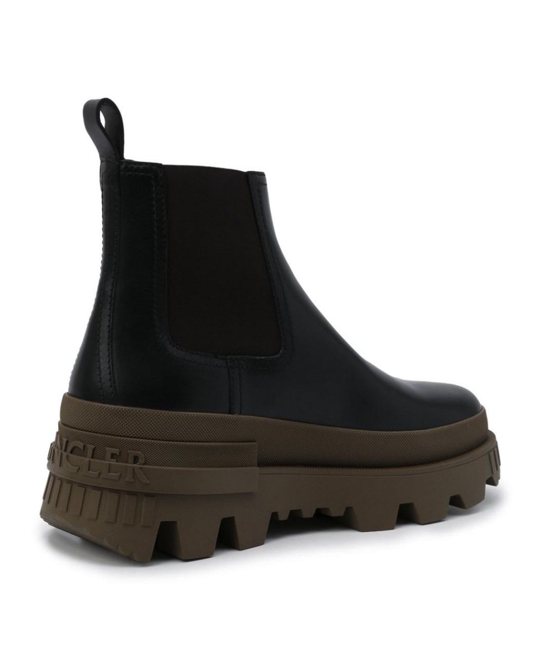 MONCLER Черные кожаные полусапоги, фото 2