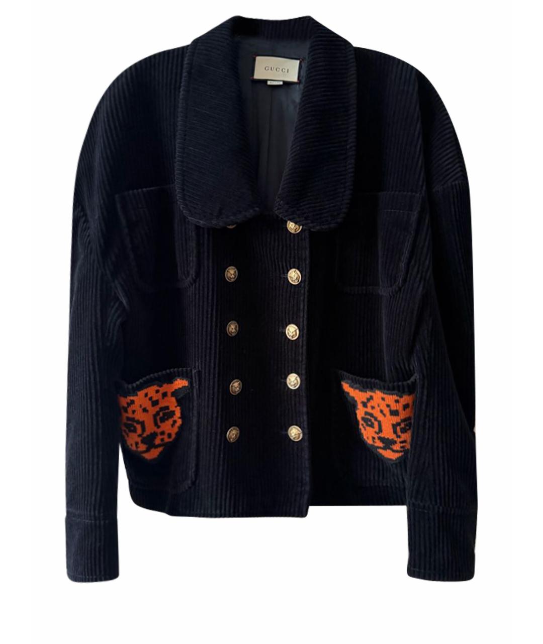 GUCCI Темно-синяя хлопковая куртка, фото 1