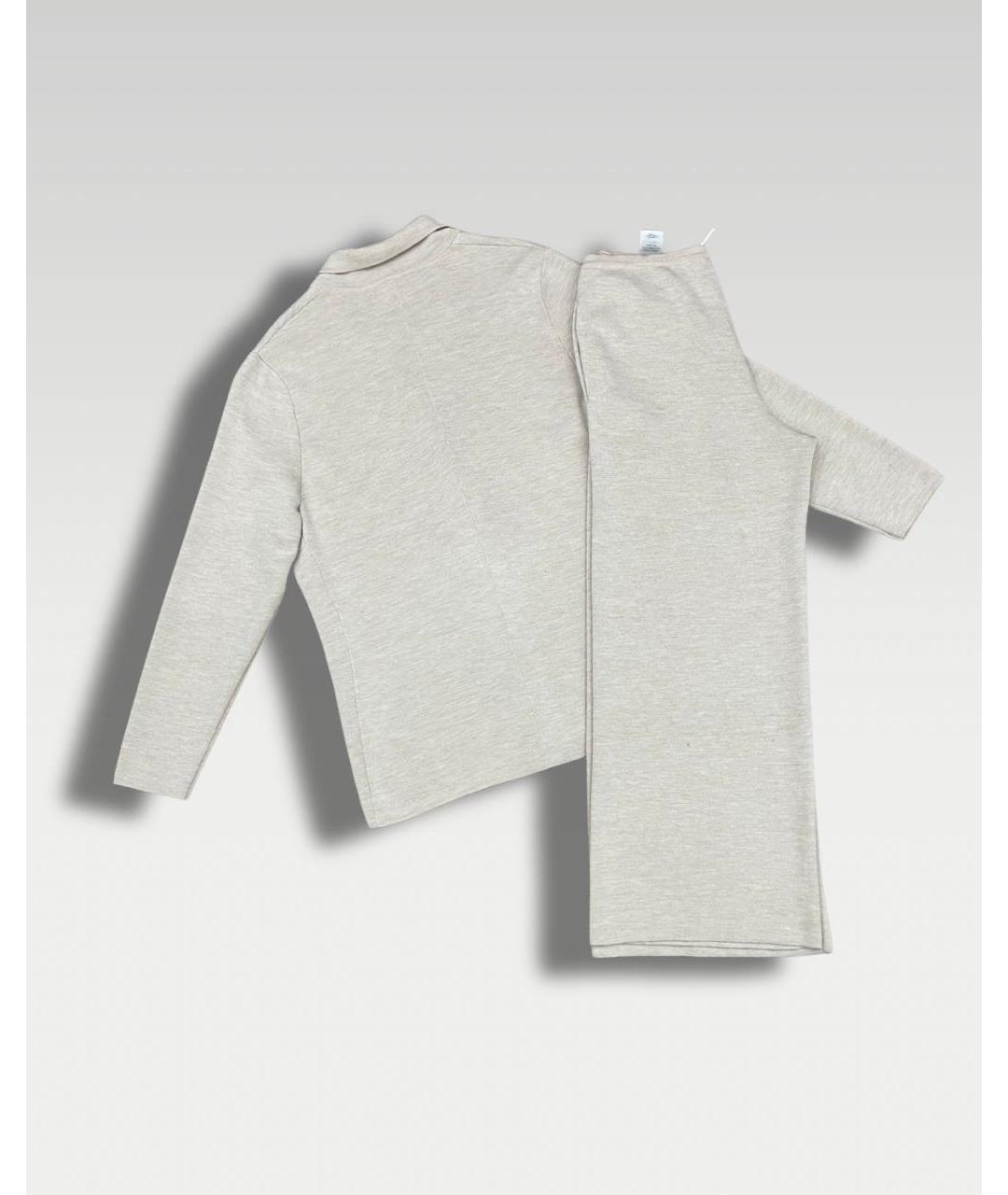 THE ROW Бежевый шерстяной костюм с брюками, фото 7