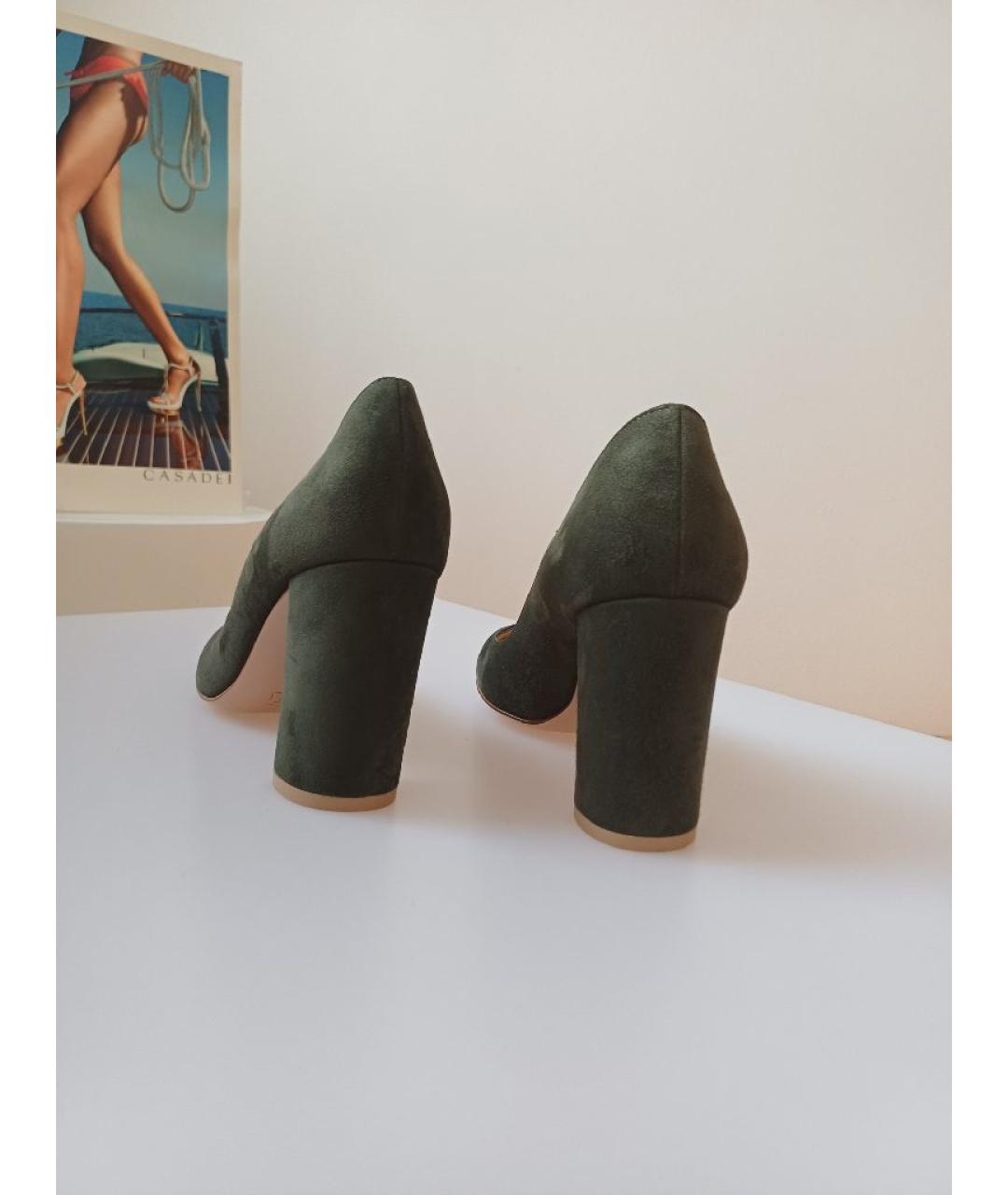 GIANVITO ROSSI Хаки замшевые туфли, фото 7