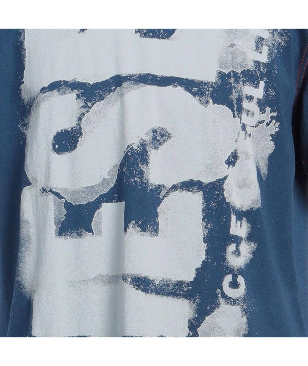 DIESEL Темно-синяя хлопковая футболка, фото 2