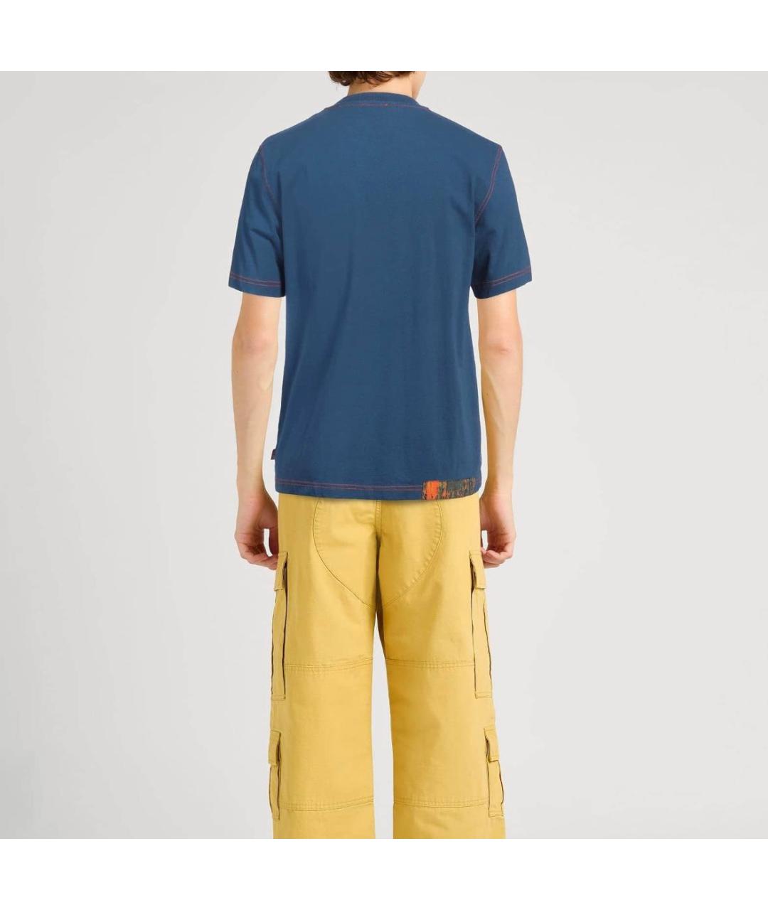 DIESEL Темно-синяя хлопковая футболка, фото 4