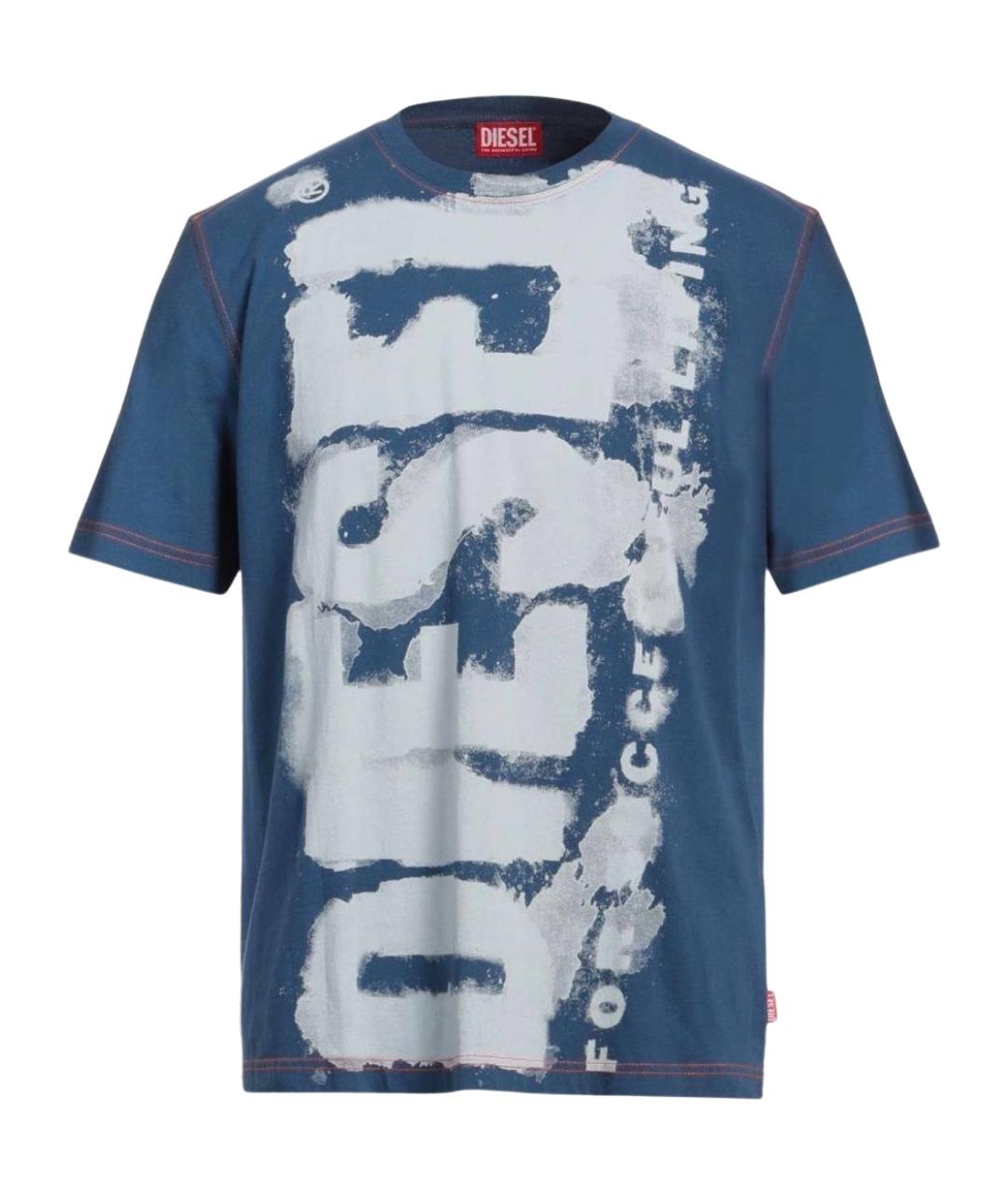 DIESEL Темно-синяя хлопковая футболка, фото 1