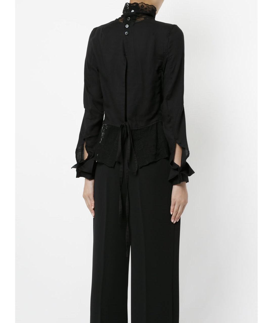 ANN DEMEULEMEESTER Черная вискозная блузы, фото 3