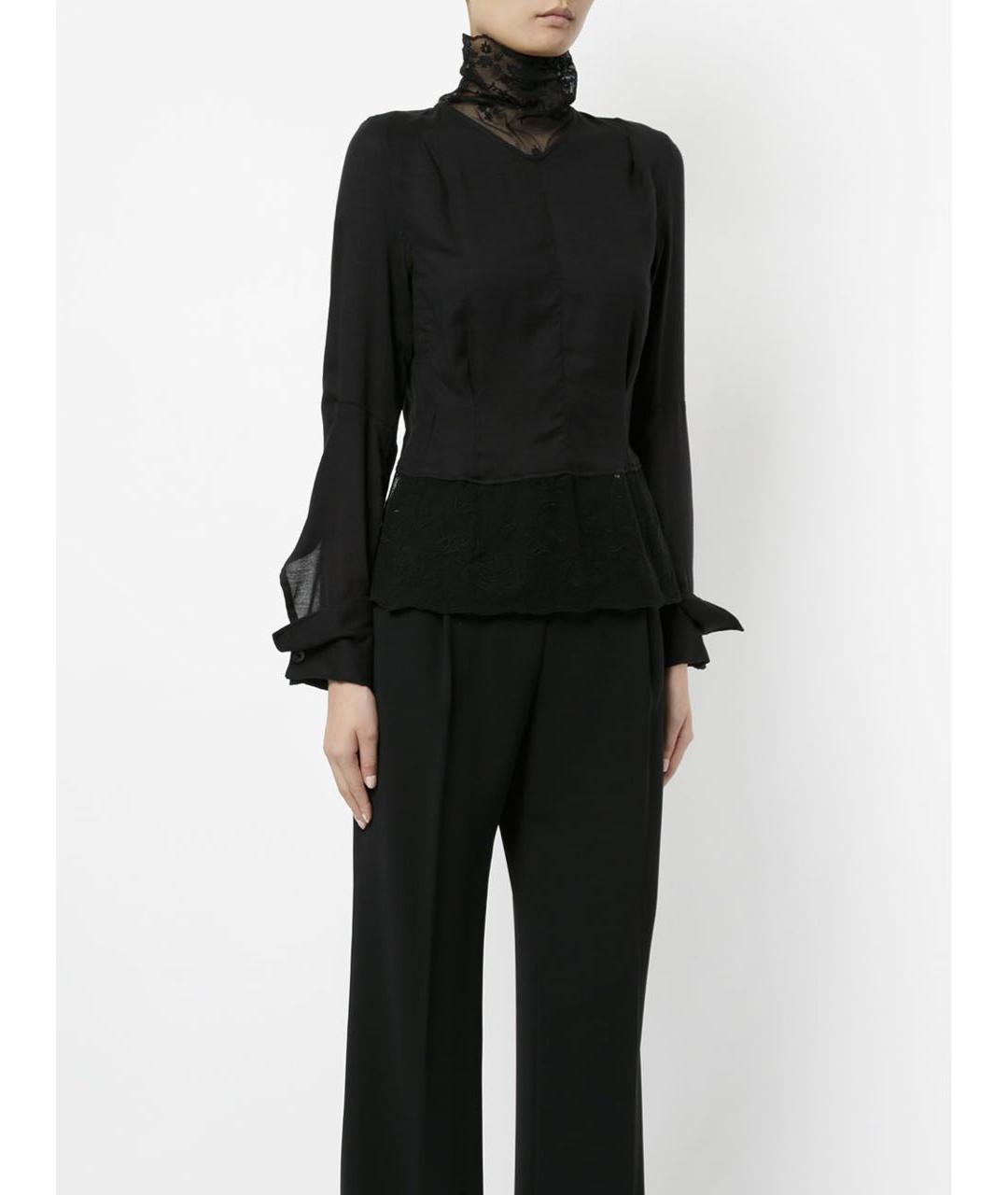 ANN DEMEULEMEESTER Черная вискозная блузы, фото 2