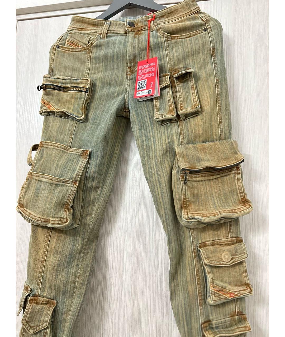 DIESEL Зеленые прямые джинсы, фото 3