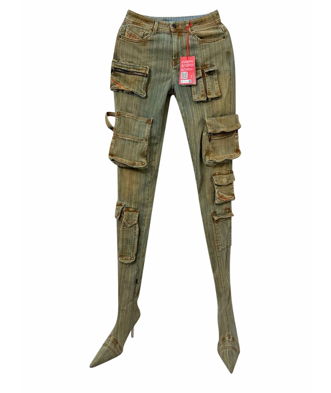 DIESEL Зеленые прямые джинсы, фото 1