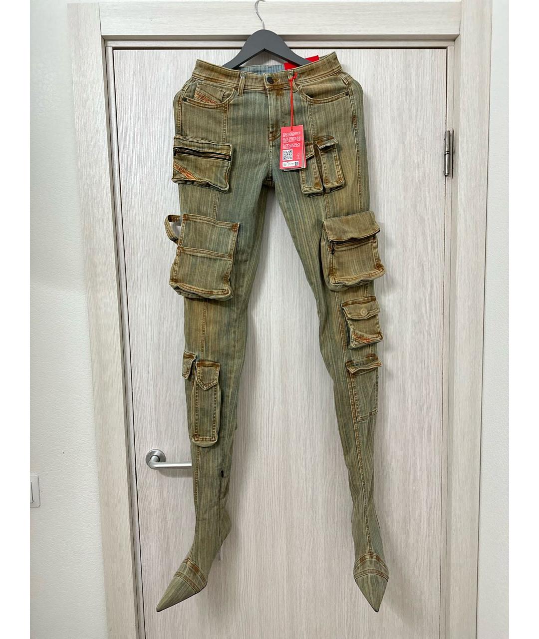 DIESEL Зеленые прямые джинсы, фото 4