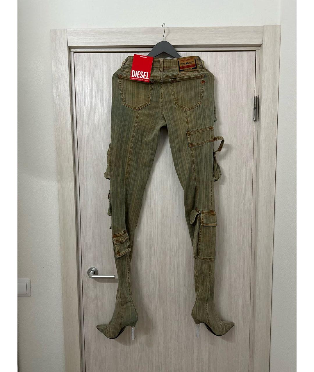 DIESEL Зеленые прямые джинсы, фото 2
