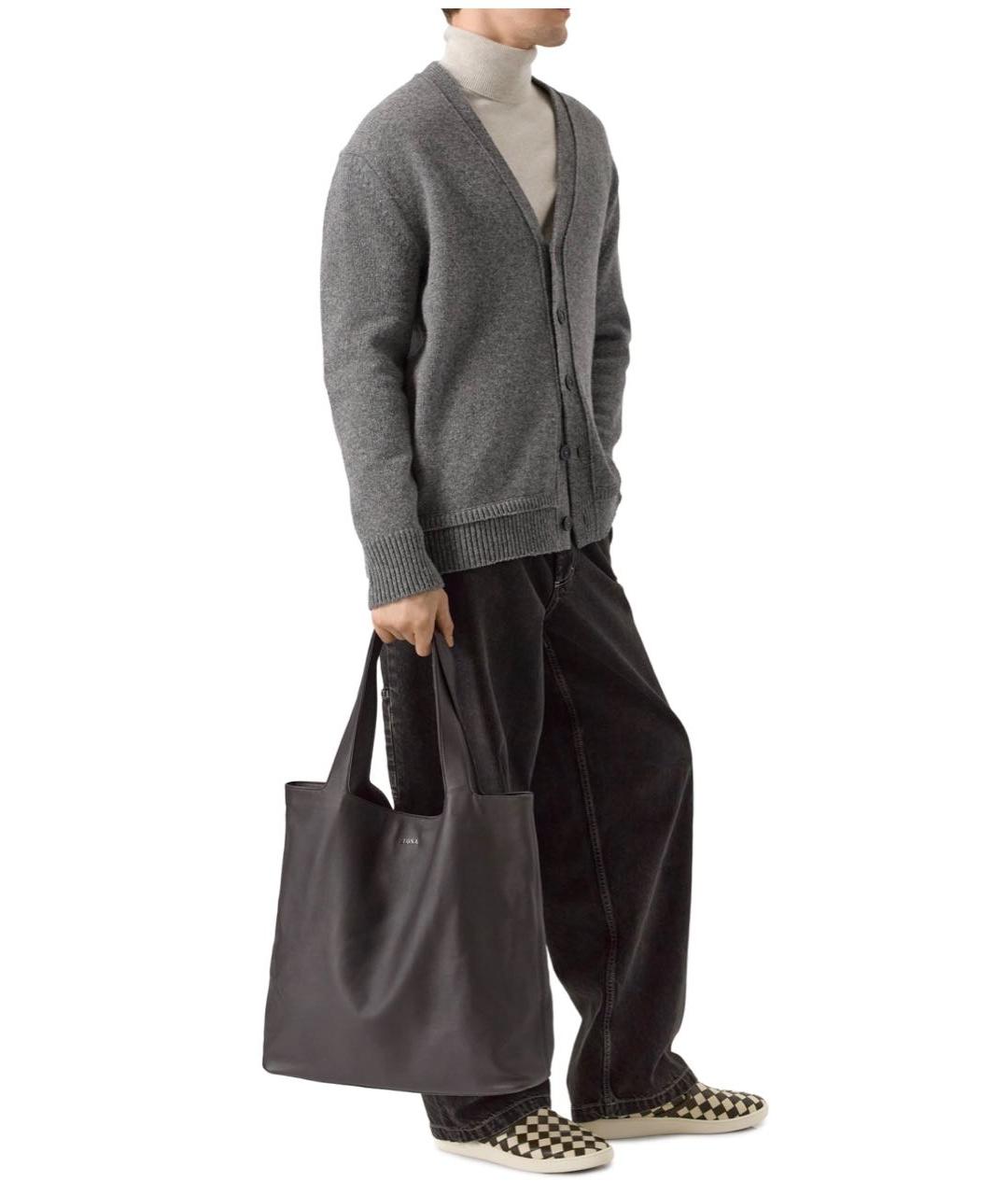 ZEGNA Коричневая кожаная сумка тоут, фото 3
