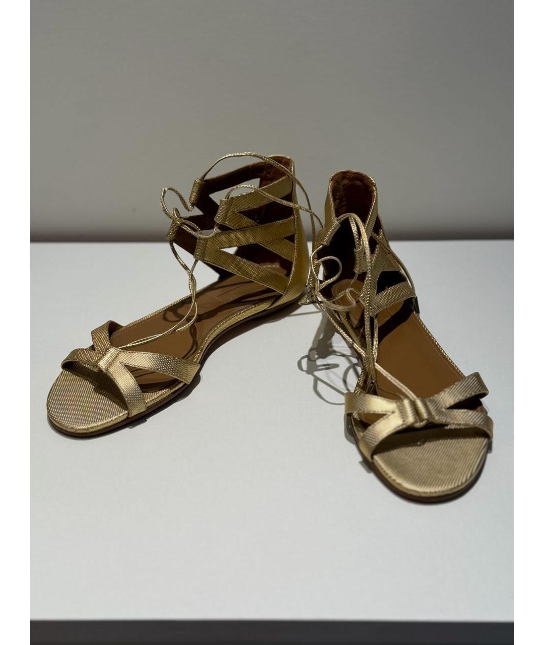 AQUAZZURA Золотые сандалии, фото 2