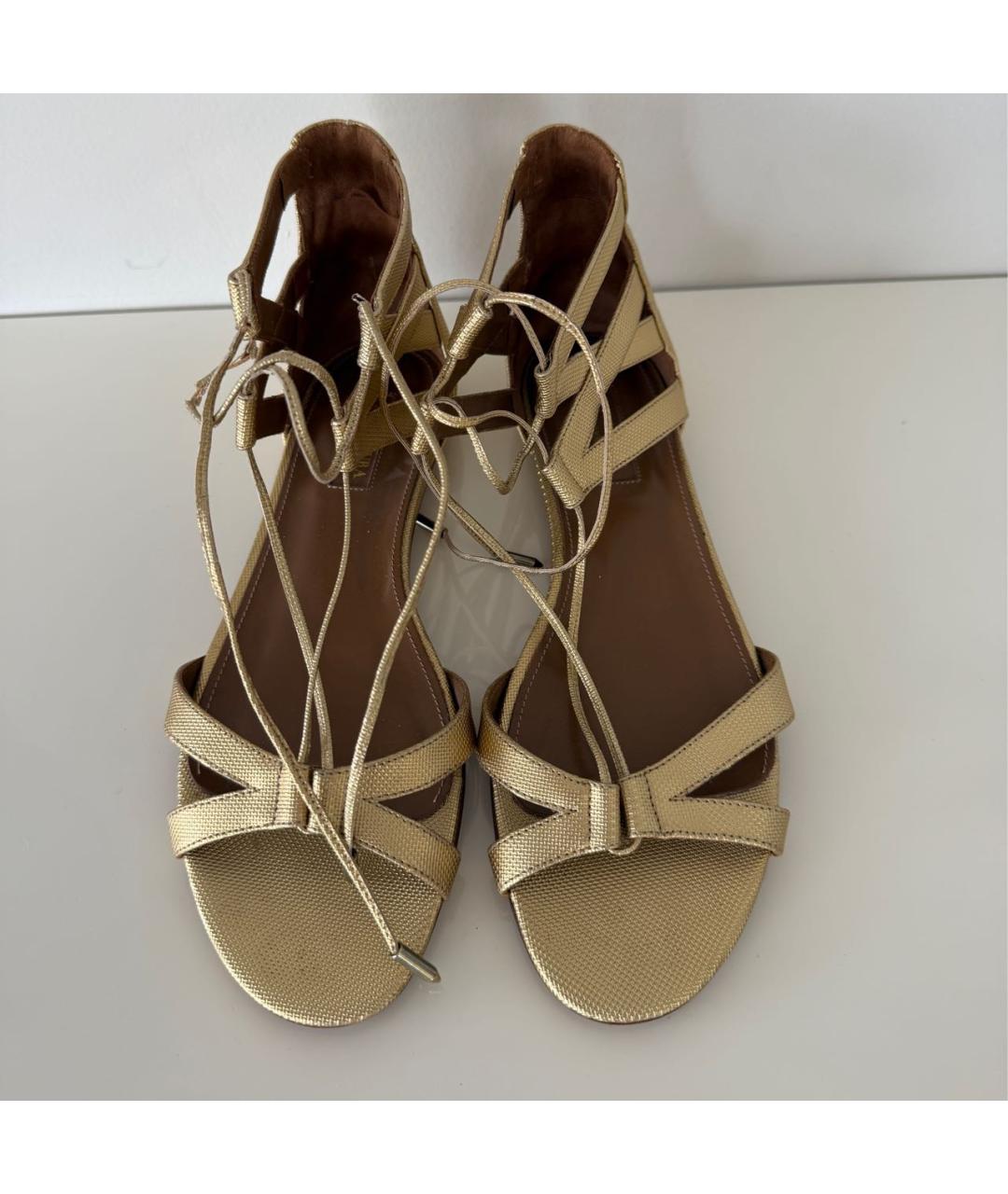 AQUAZZURA Золотые сандалии, фото 3