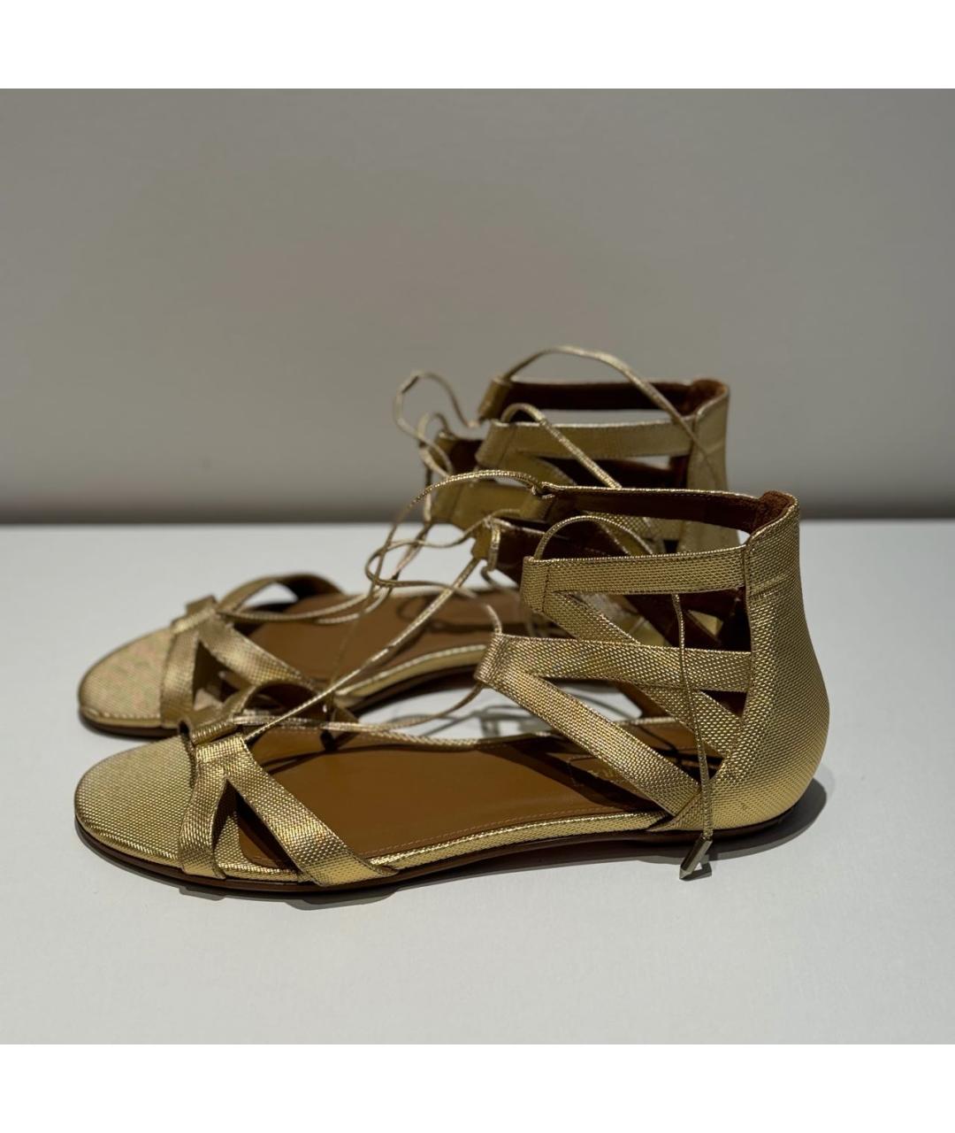 AQUAZZURA Золотые сандалии, фото 7