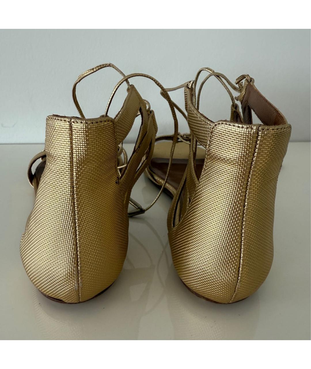 AQUAZZURA Золотые сандалии, фото 4