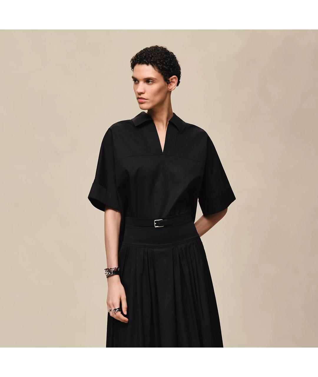 HERMES Черная хлопковая блузы, фото 5