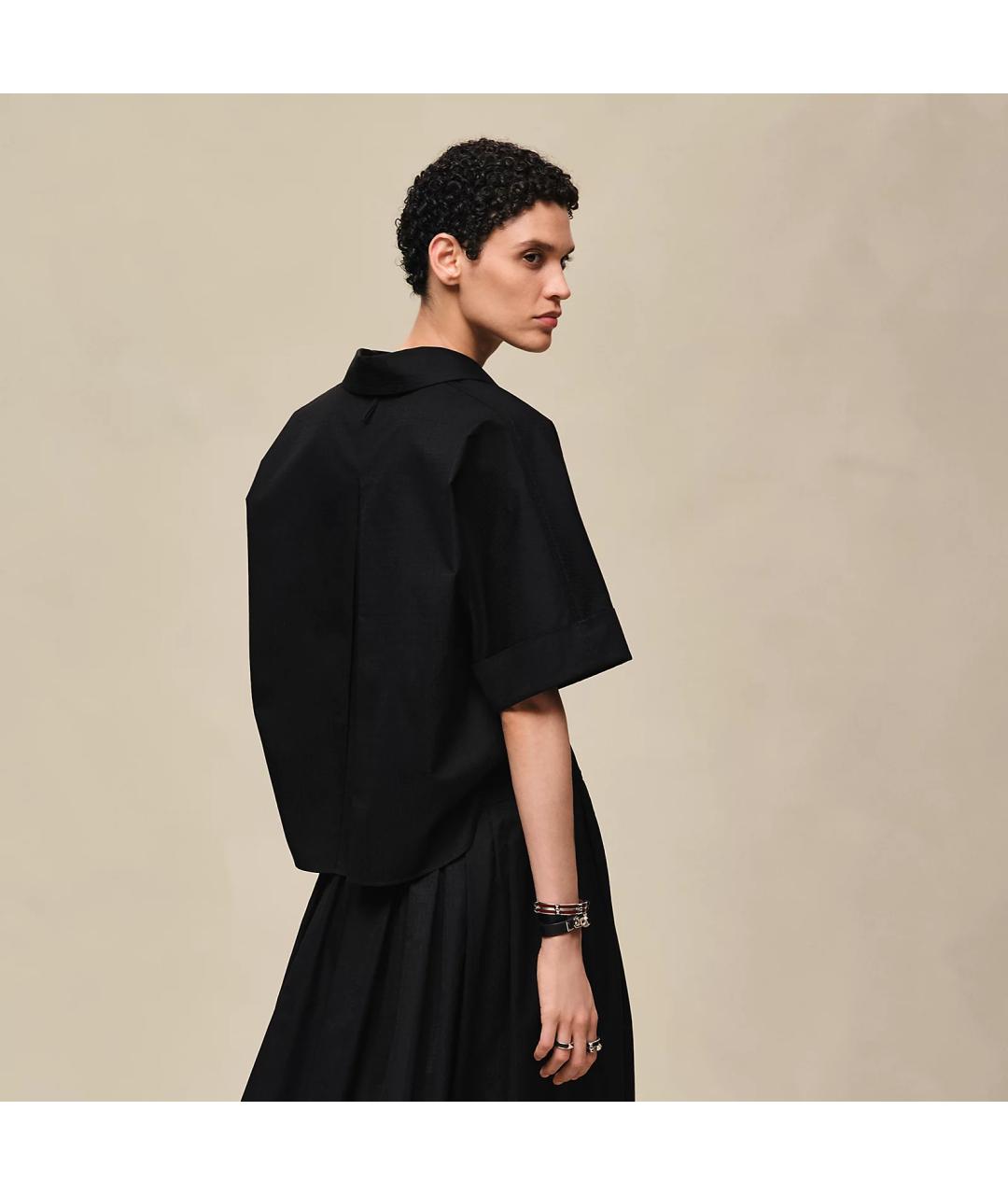 HERMES Черная хлопковая блузы, фото 2