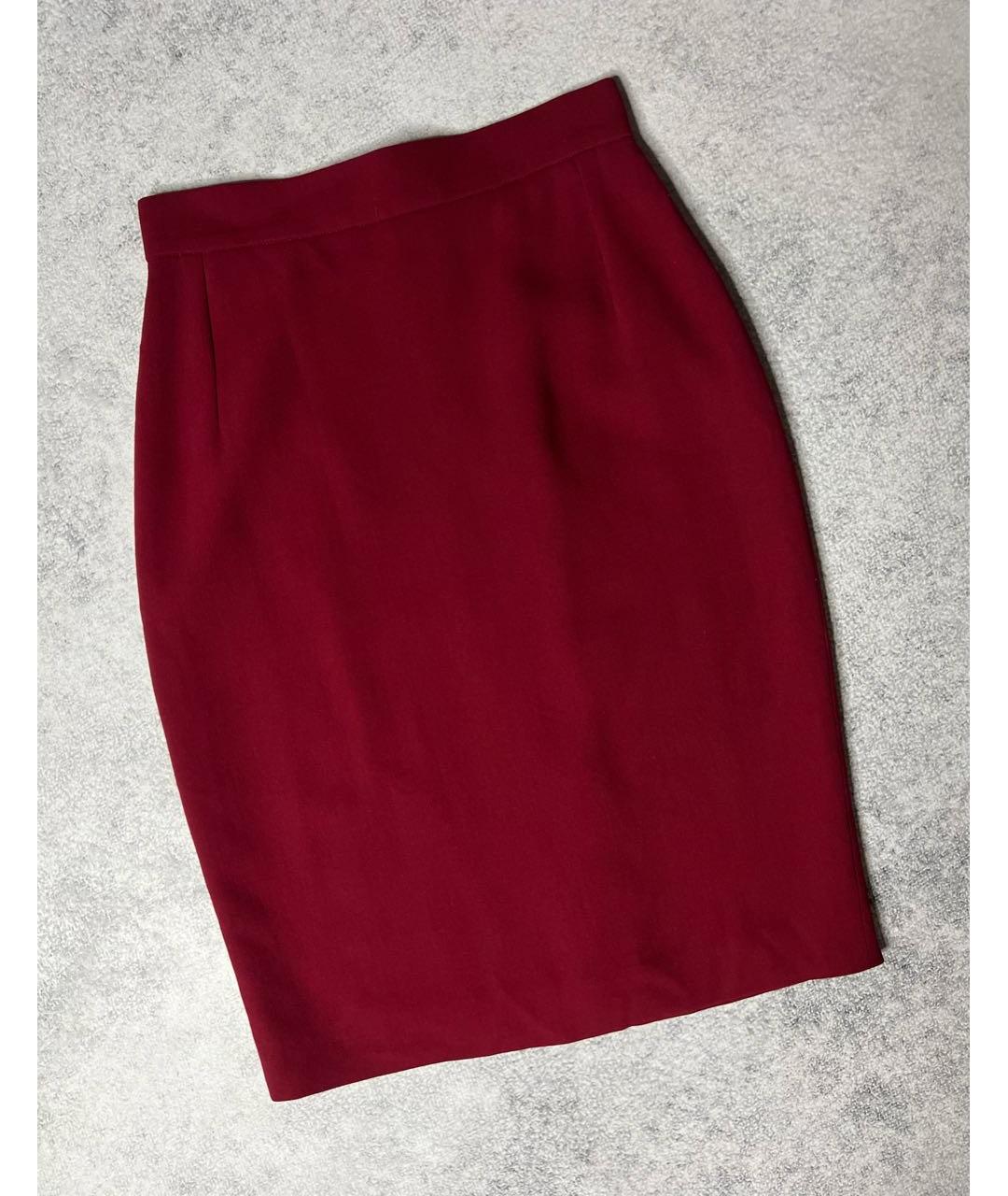JOSEPH Бордовая шерстяная юбка миди, фото 8