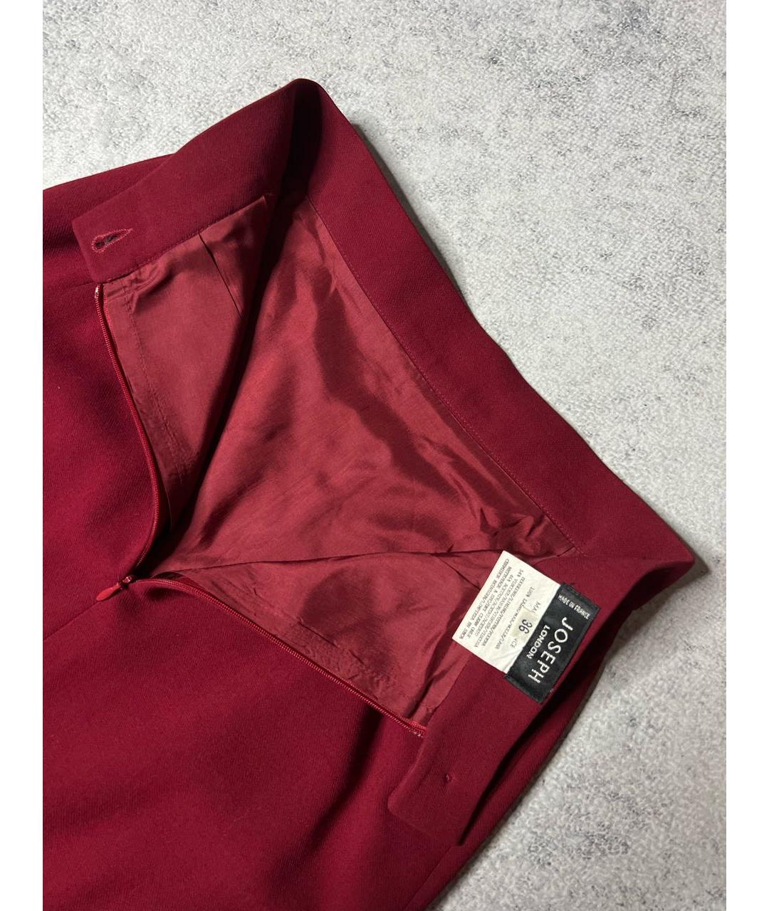 JOSEPH Бордовая шерстяная юбка миди, фото 6