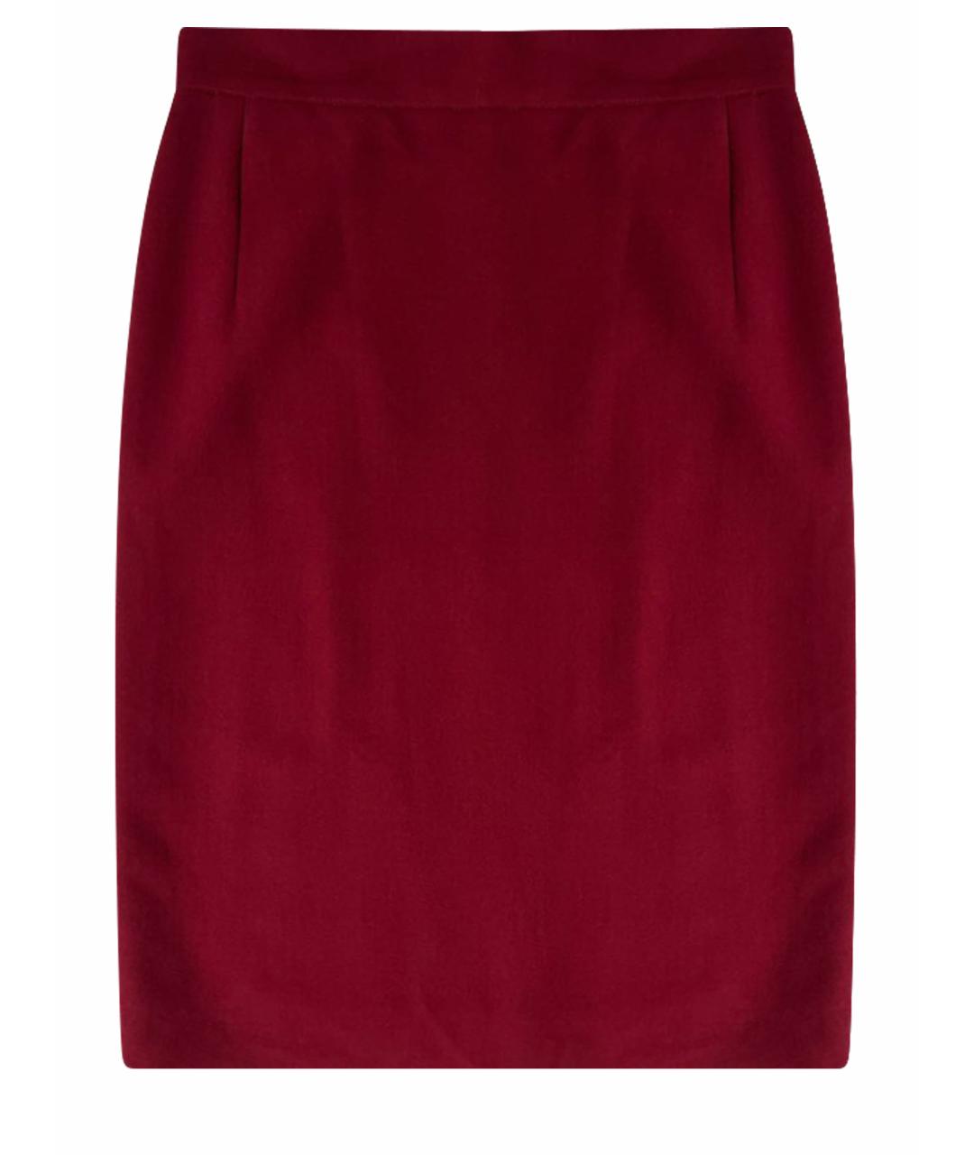 JOSEPH Бордовая шерстяная юбка миди, фото 1