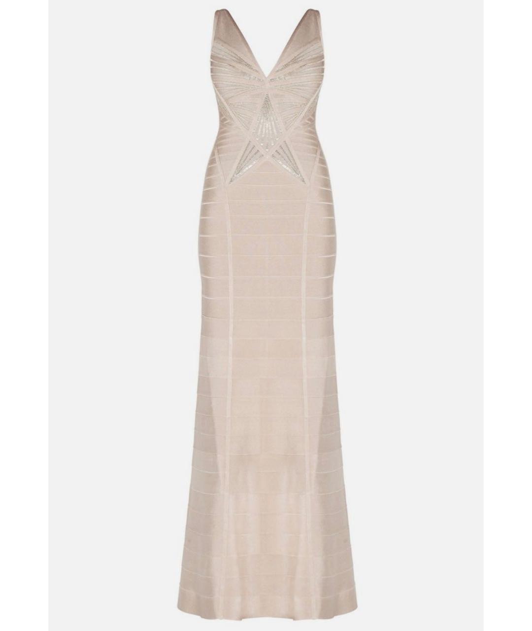 HERVE LEGER Розовое полиэстеровое вечернее платье, фото 3