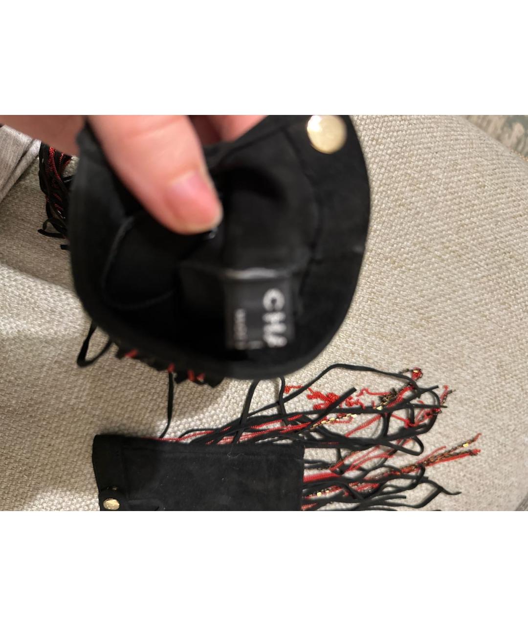 CHANEL Черные кожаные митенки, фото 4