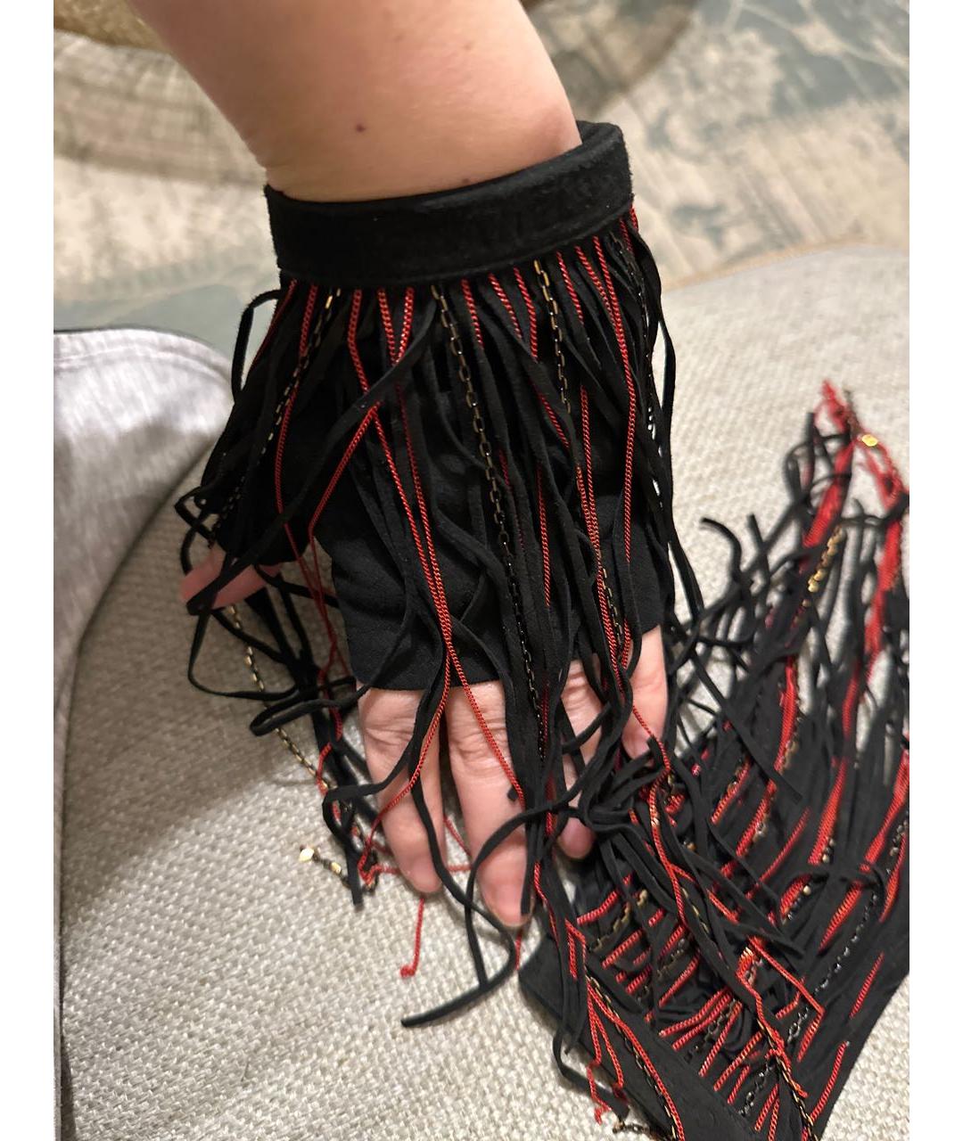 CHANEL Черные кожаные митенки, фото 3