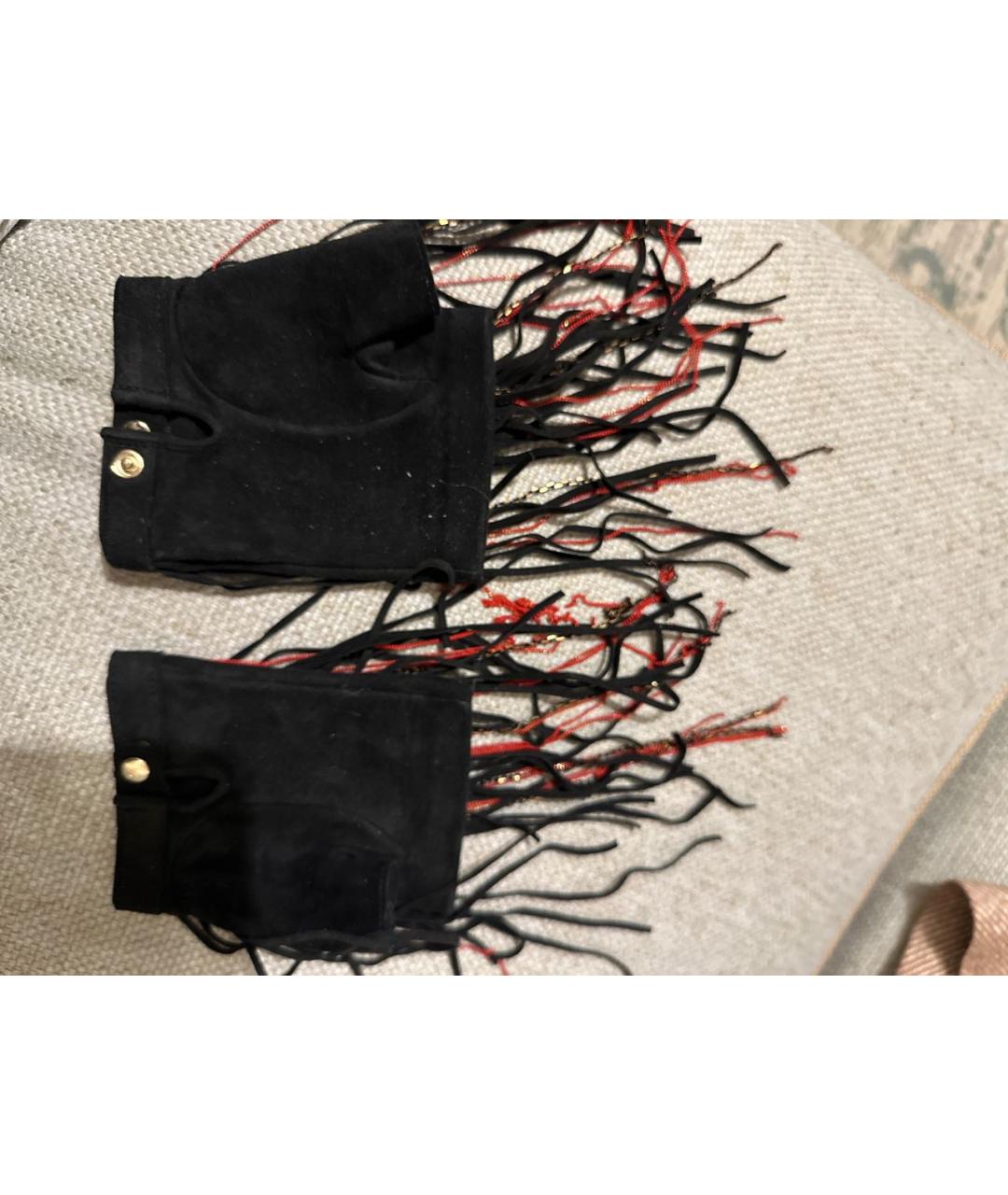 CHANEL Черные кожаные митенки, фото 2