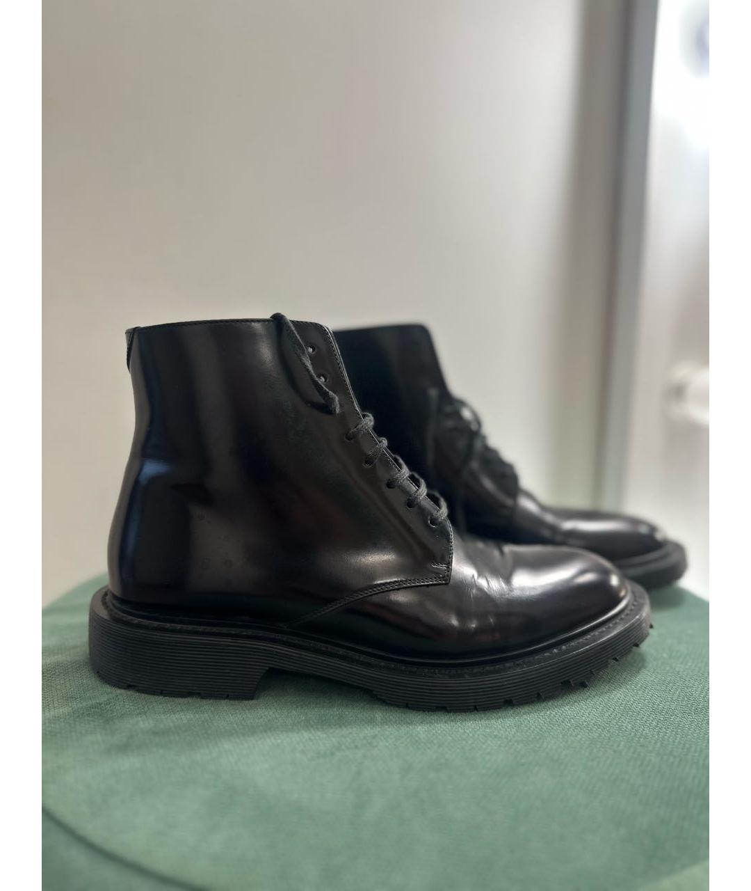 SAINT LAURENT Черные ботинки из лакированной кожи, фото 9