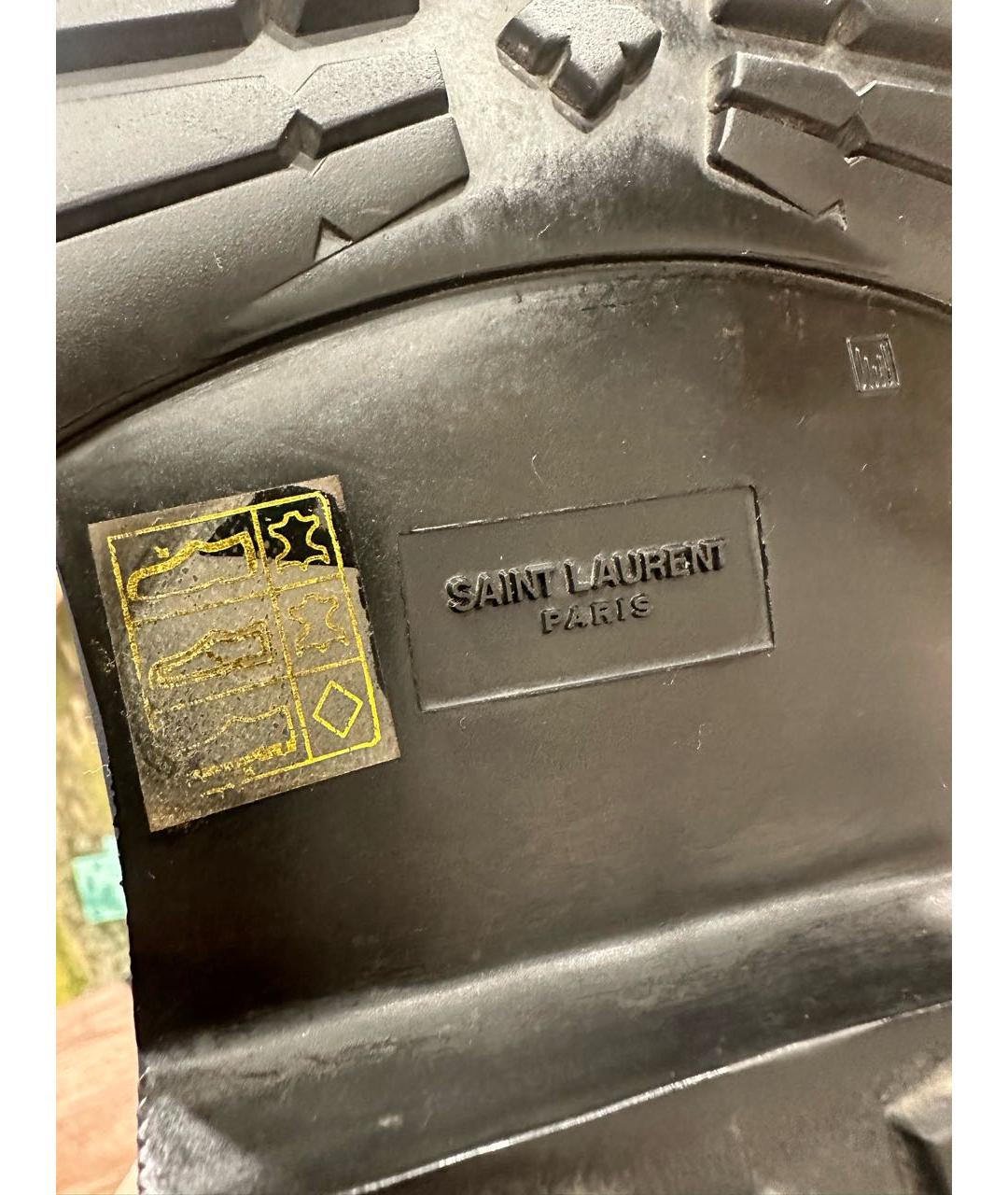 SAINT LAURENT Черные ботинки из лакированной кожи, фото 8