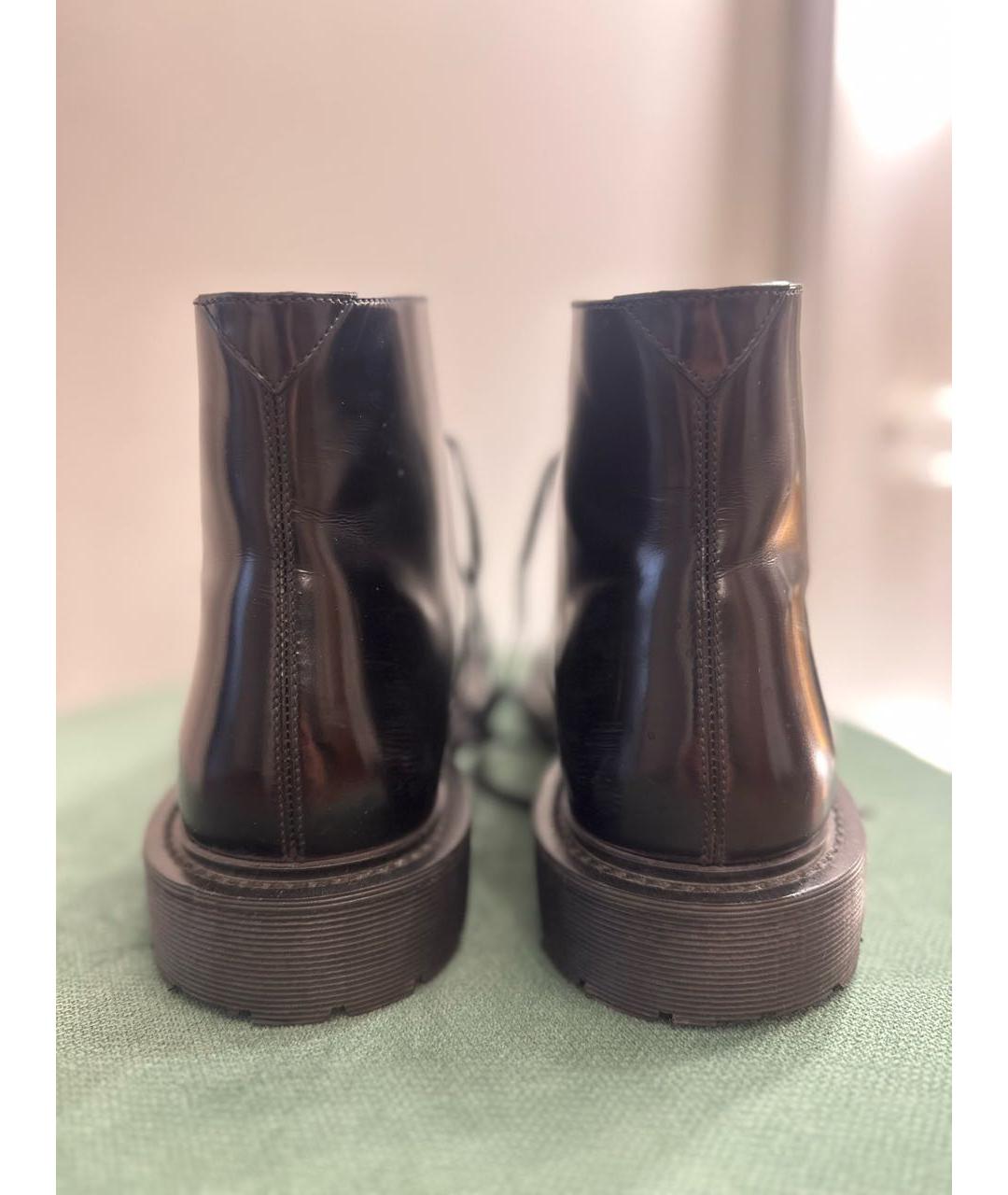 SAINT LAURENT Черные ботинки из лакированной кожи, фото 5