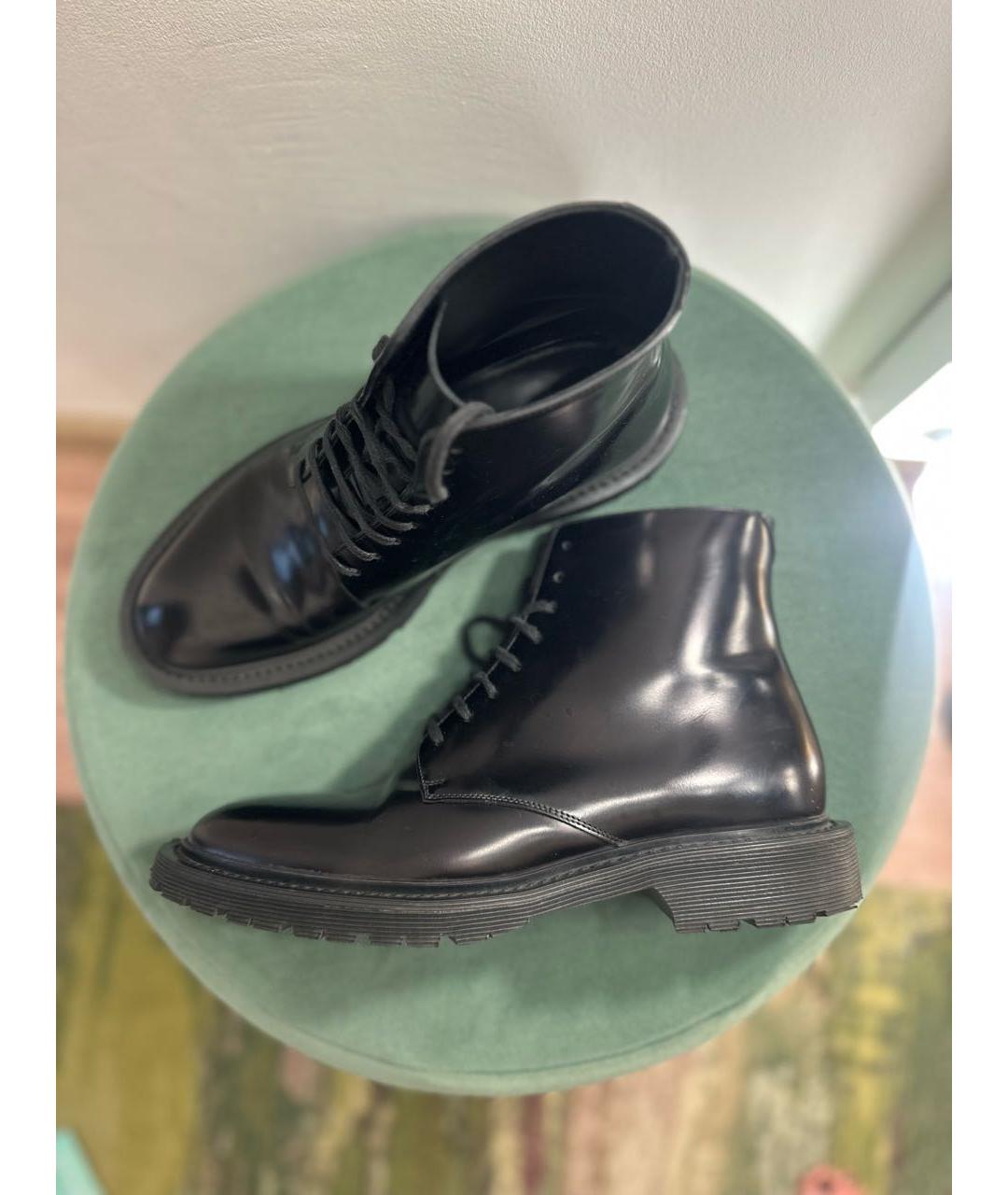 SAINT LAURENT Черные ботинки из лакированной кожи, фото 6