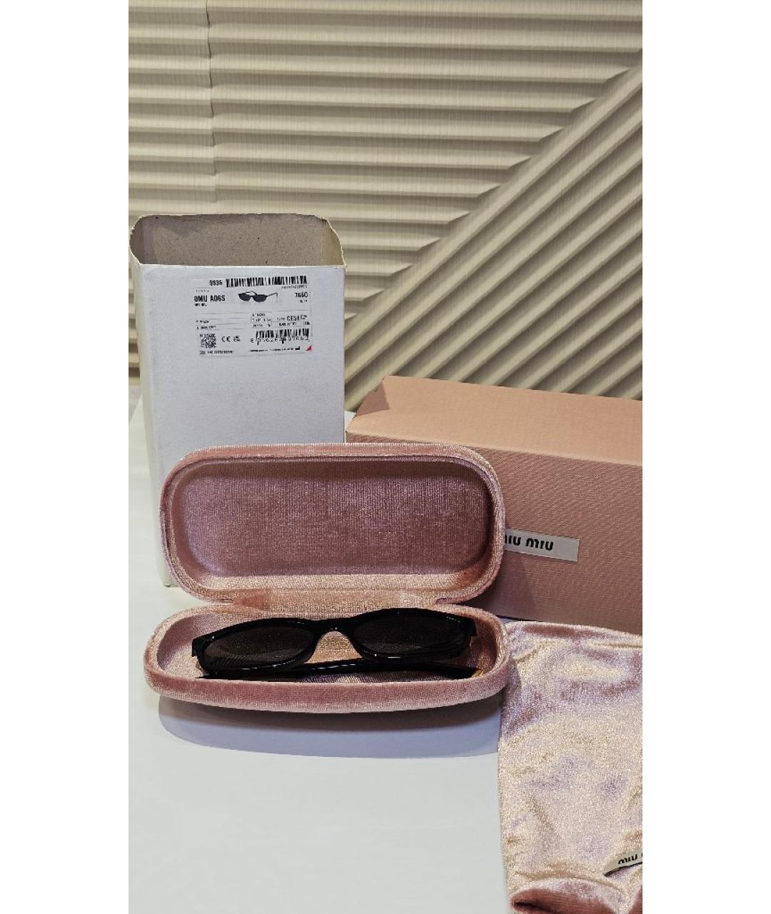MIU MIU Черные пластиковые солнцезащитные очки, фото 8