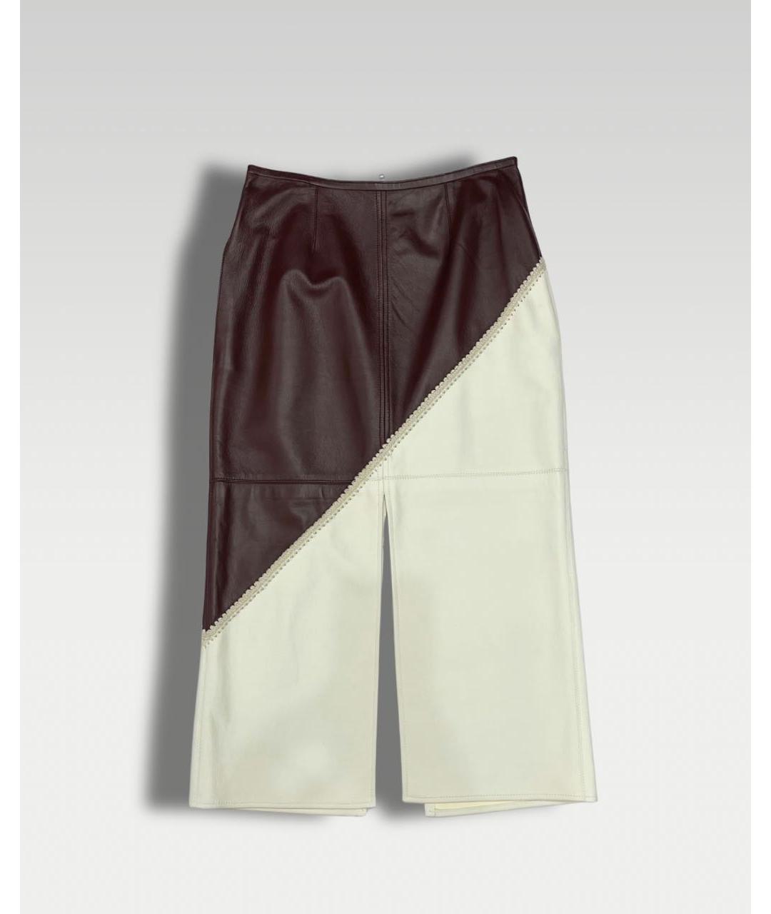 CELINE Мульти кожаная юбка миди, фото 5