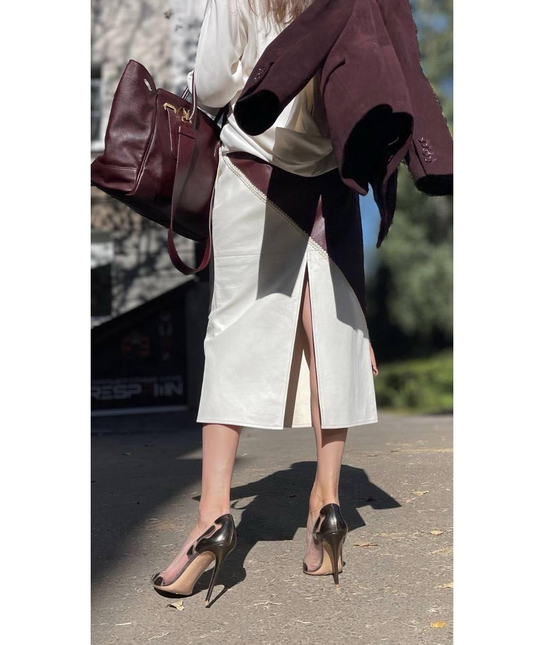 CELINE Мульти кожаная юбка миди, фото 3