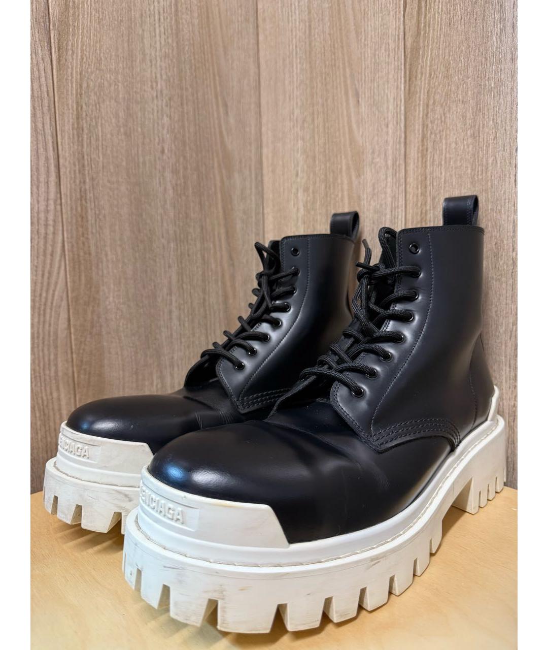 BALENCIAGA Черные кожаные высокие ботинки, фото 2