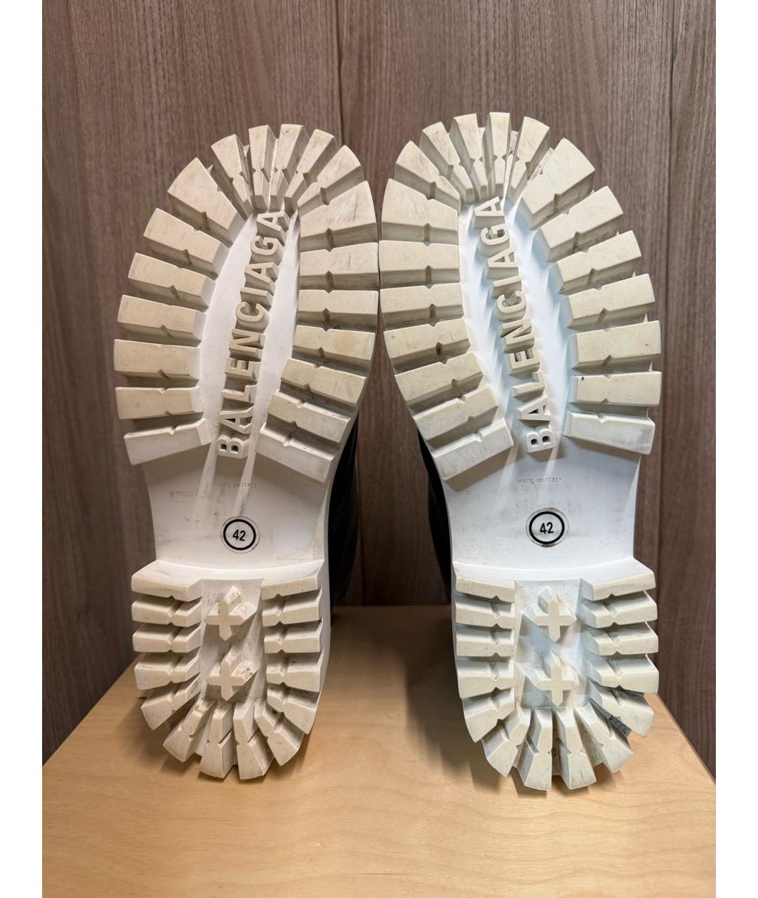 BALENCIAGA Черные кожаные высокие ботинки, фото 4