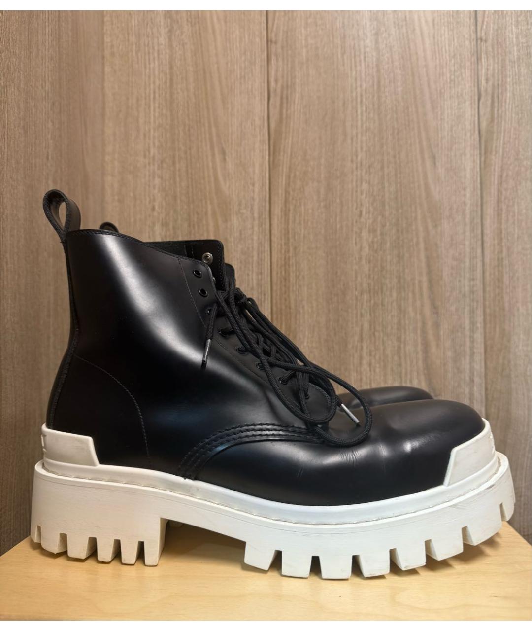 BALENCIAGA Черные кожаные высокие ботинки, фото 8