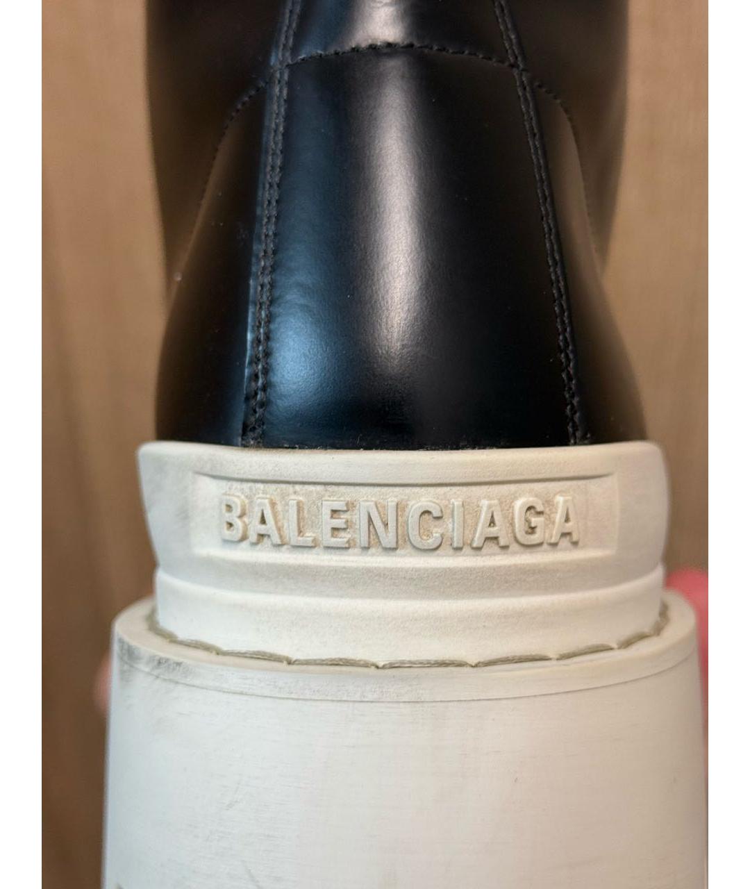 BALENCIAGA Черные кожаные высокие ботинки, фото 5