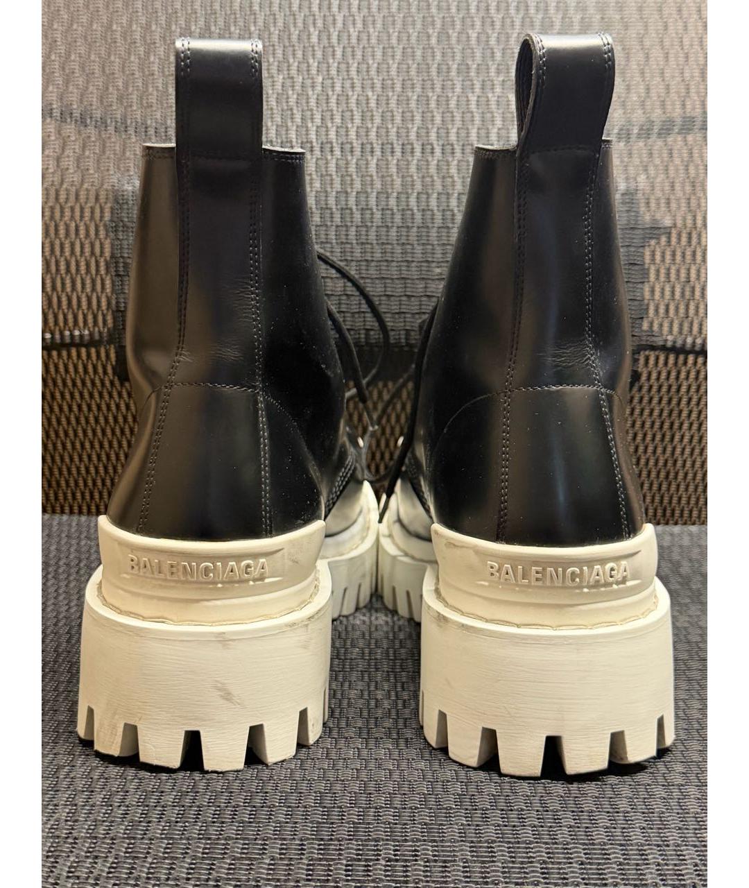 BALENCIAGA Черные кожаные высокие ботинки, фото 4