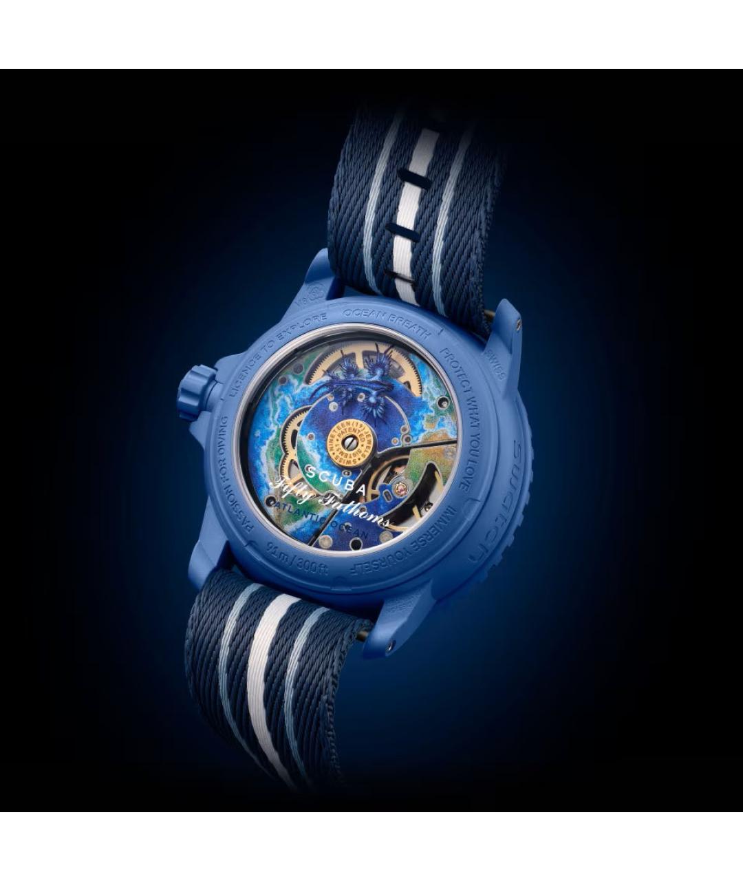 Swatch Синие керамические часы, фото 2