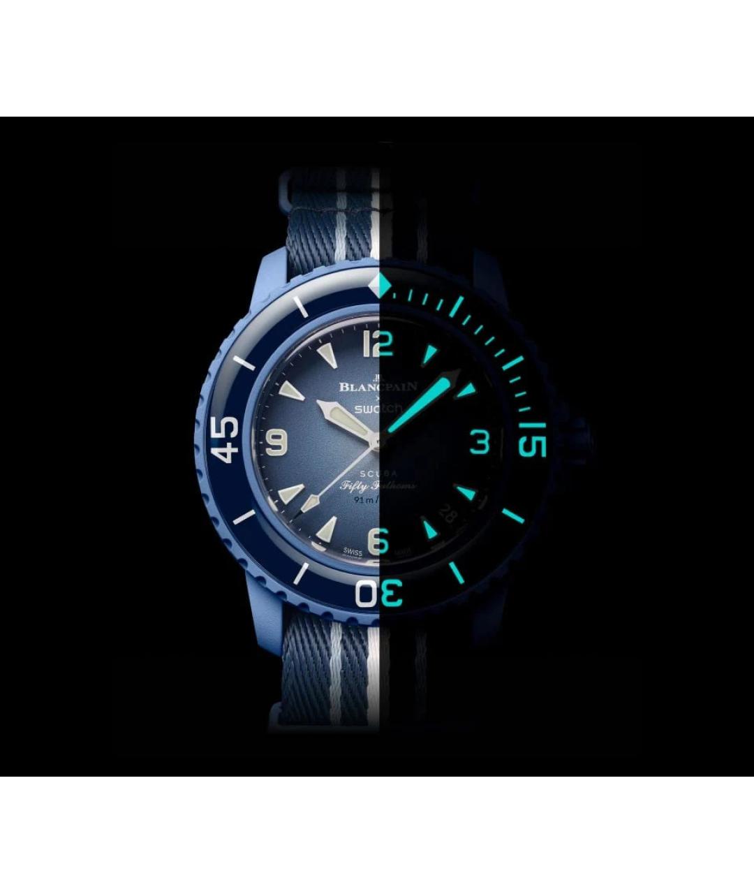 Swatch Синие керамические часы, фото 3